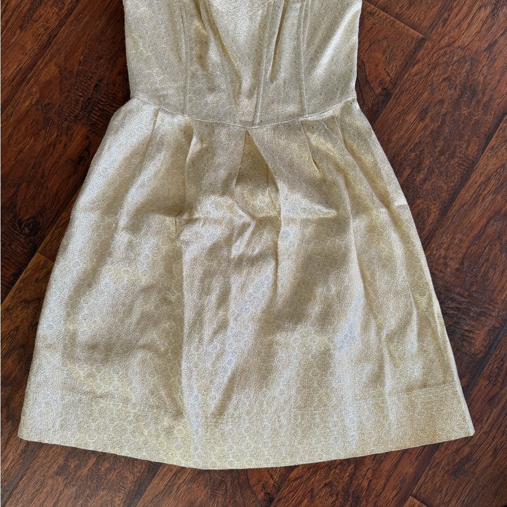 Elegant Gold Strapless Dress